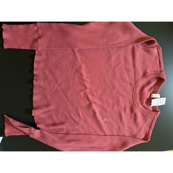 PacSun-Me to We rib knit cropped top long sleeve size Small NWT Color: Rose - Picture 3 of 4